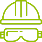 icône casque de protection vert