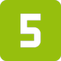 Icône représentant le chiffre 5 de couleur verte